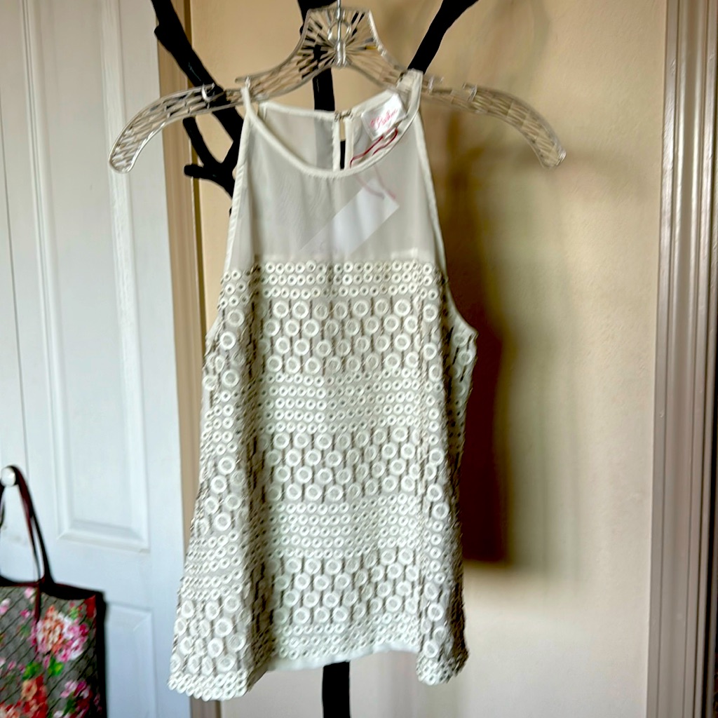 Egg Shell Beaded Top By Parker